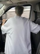 Baskılı Oversize Bisiklet Yaka T-shirt - Beyaz resmi